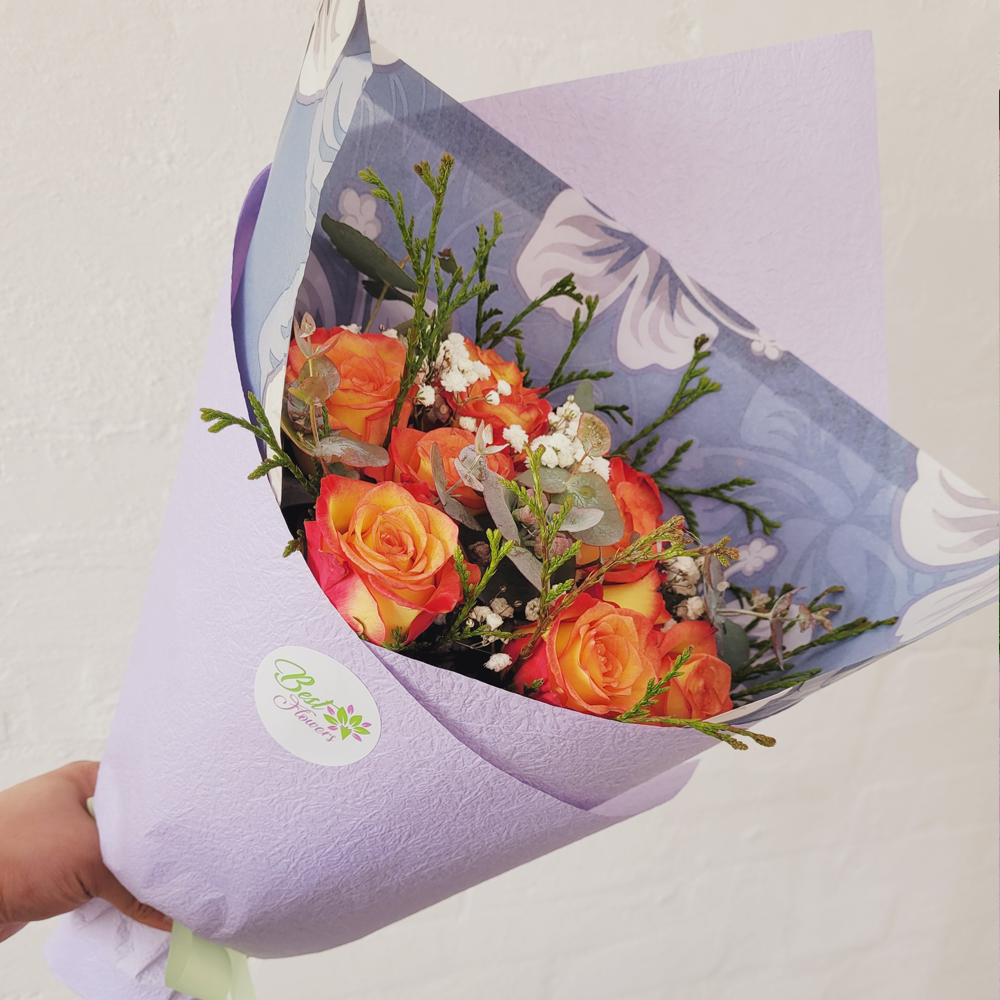 Roses_Orange_Bouquet_Best_Flowers_IIWII_1